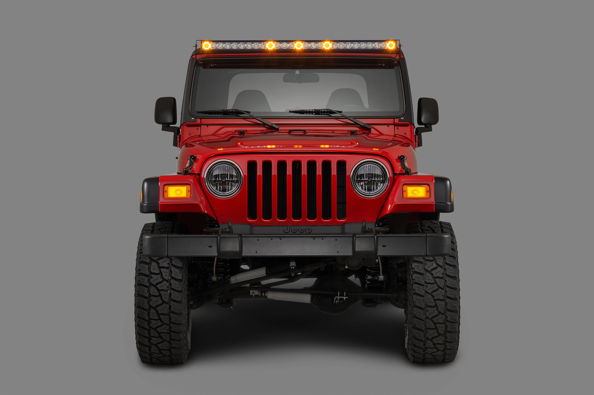 Quadratec J5 LED Light Bar with Amber Clearance Cab Lights Quadratec